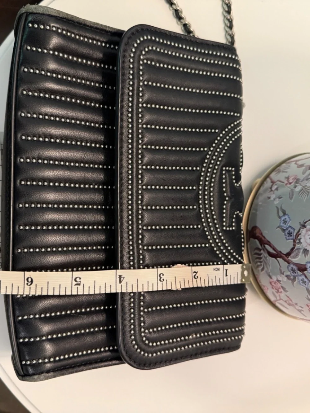Tory Burch Black Fleming Studded Convertible Shoulder Bag